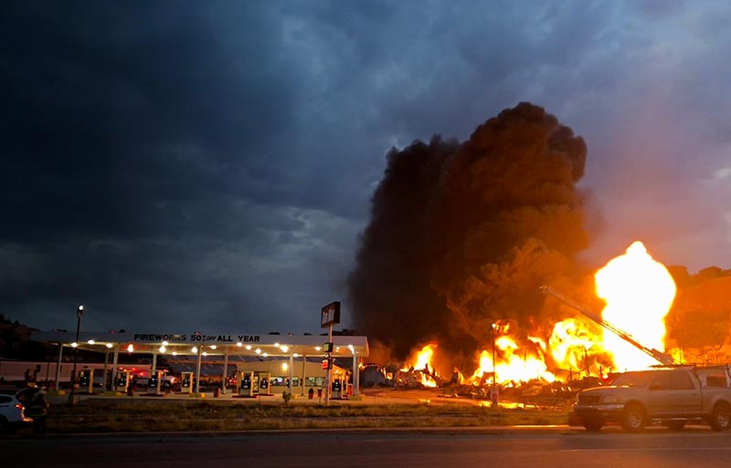 Building next to Gas Max destroyed by fire