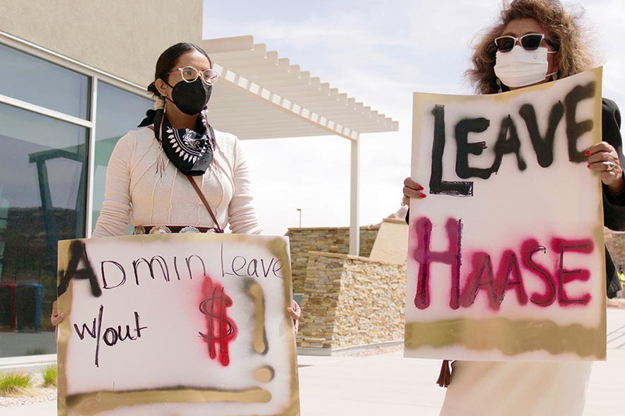 Protesters demand NTUA boss be placed on leave without pay