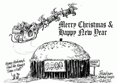 Merry Christmas and Happy New Year. Sidekicks sayt, Merry Keshmesh from the Navajo Times staff.