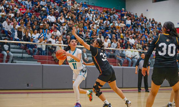 Navajo Prep girls claim fourth straight district tournament crown: Lady Eagles rally for 35-34 win